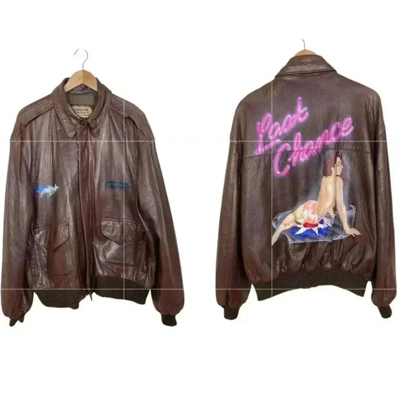 Perrone Aviation Apparel pilot leather bomber jacket size 54 handmade in USA - Picture 1 of 11